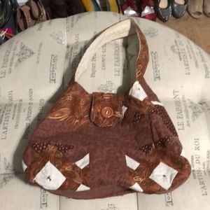 Homemade brown print purse
